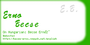 erno becse business card